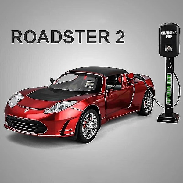 1:24 Tesla Roadster Model Y Model 3 Tesla Model S Legering Lekebil Modell Lyd Og Lys Barnas Leke Samleobjekter Bursdagsgave Roadster Red 1