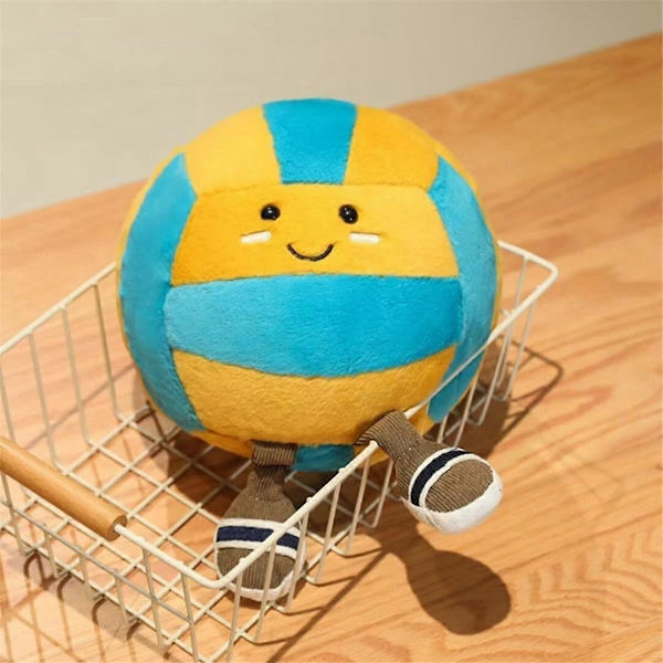 Söt Volleybollkudde, Docka, Mjuk Sportkudde, Rolig Plyschvolleyboll, Present, Rum Dekoration