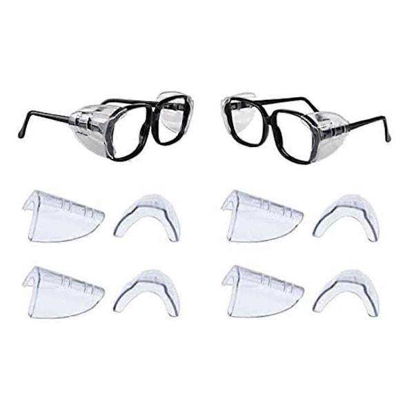 4 Par Ögonglas Sidoskydd Klara Sidoskydd för Skyddsglasögon