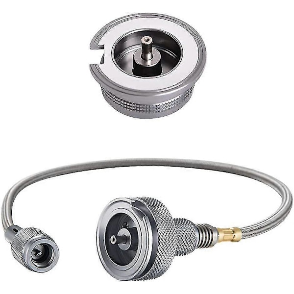 Camping Gass Adapter Konverter Komfyrkobling For Butanbeholder Til Skru Gasspatron (3 stk, Sølv)