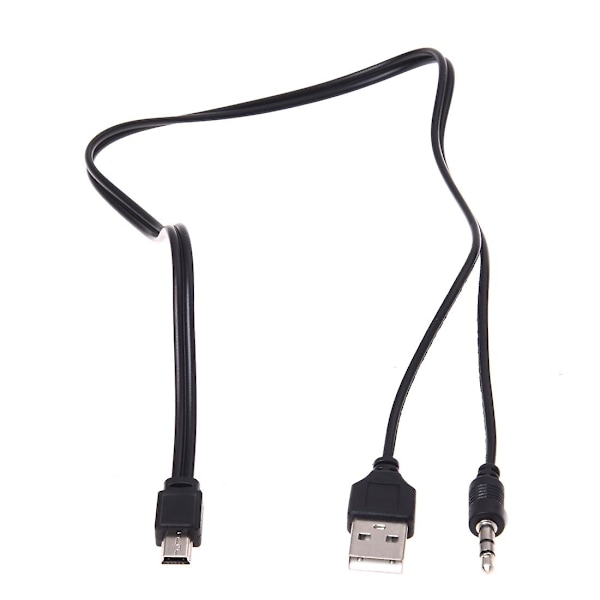 3,5 mm Aux USB2.0 Han Mini 5-polet USB Bærbar Højttaler Lydkabel