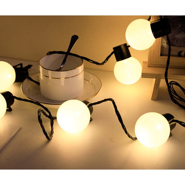 1 stk dekorative lyskæder, 20 LED-bolde til bryllupsfest, ferie, gårdhave, have, værelse (farve)