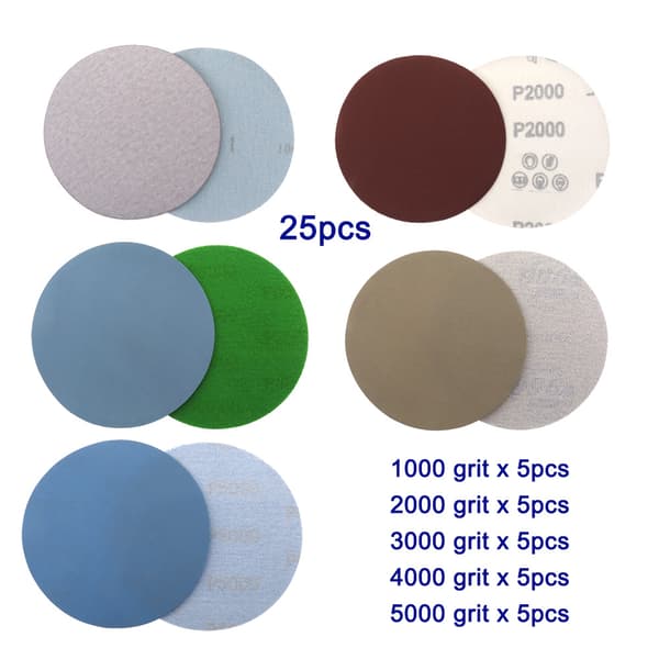 5-tums 125 mm slipskivor, 25-pack MultiColor