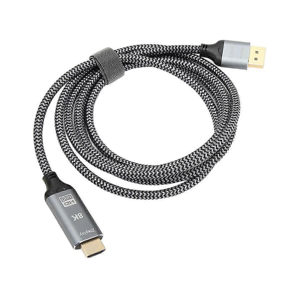 8K HDMI 2.1 - DisplayPort 1.4 -sovitinkaapeli - Uros-naarasliitin