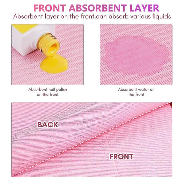 Engangs Neglemåtter: 50 stk. Pink Foldbare Neglepapirhåndklæder til Bord Akryl
