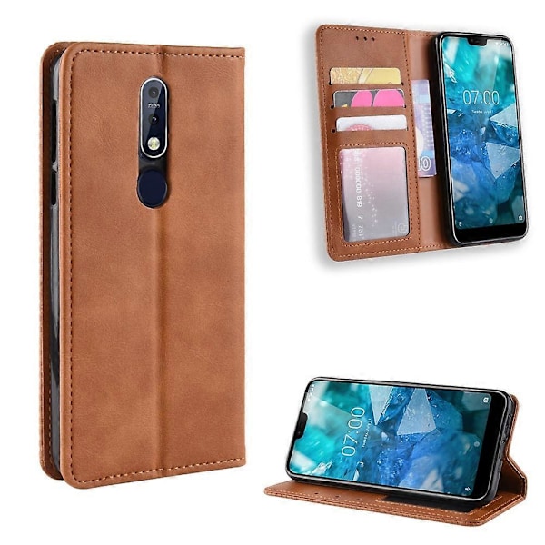 Vintage Læderpung Etui til Nokia 7.1