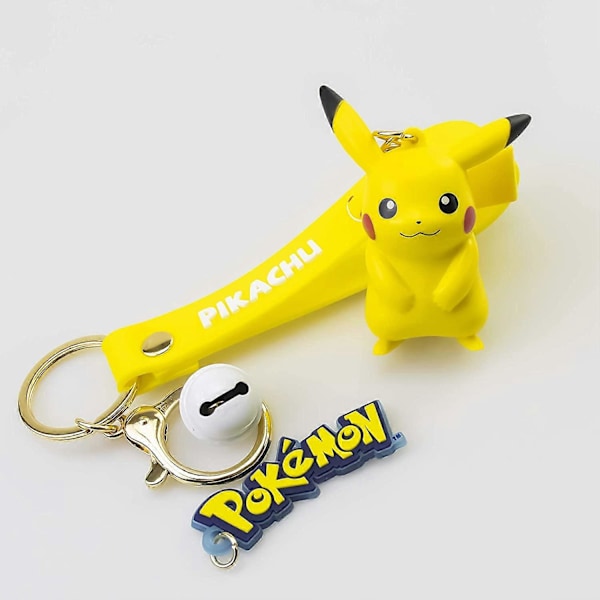 Pokemo_n Nyckelring - Pikach_u Nyckelring Tillbehör för Kvinnor Silikon 1 Set Söt Kawaii Gåva för Flickor