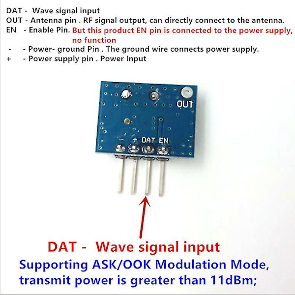 Rf-modul 433mhz superheterodyne modtager og sender kit til Arduino Shytmv