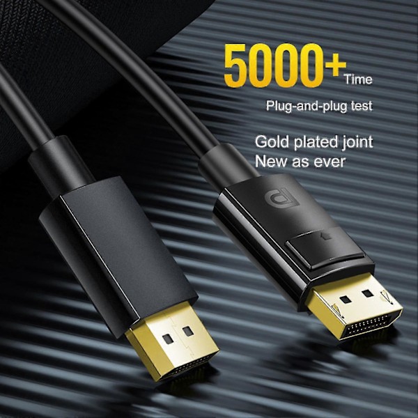 1/2m Dp - Dp -sovitin 1080p 240hz/2k 144hz/4k 60hz 4k häviötön Displayport 1.2 uros - Displayport uros -muunnin tietokonetarvikkeet