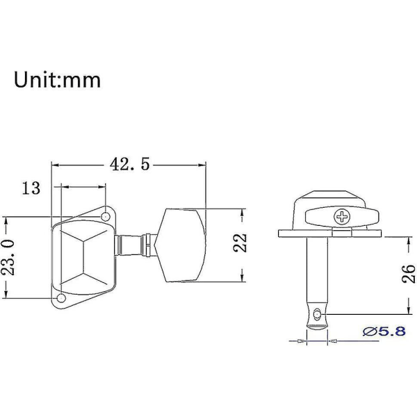 6 stk Gitarstreng Stemmeskruer 3l3r Krom Stemmeskruer Gitar Maskinhoder For Elektrisk Gitar