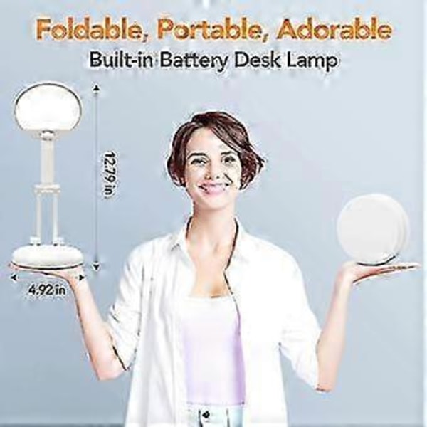 LED Bordlampe Ledningsfri, Genopladelig LED Lampe Sengelampe, 8 Lysstyrker Genopladelig LED Lampe, Touch Sengelampe, LED Bordlampe Ledningsfri,