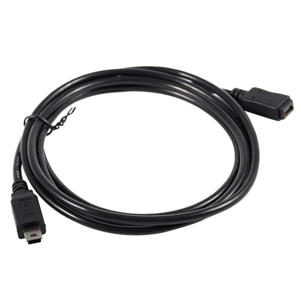 1,5 m Mini USB B 5-nastainen uros-naaraskytkinjohtoadapteri musta
