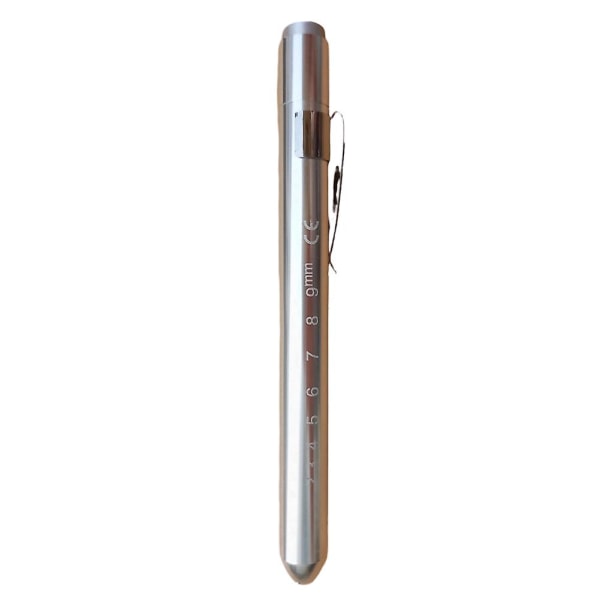 Kannettava kynälamppu kynäpidikkeellä Uudelleenkäytettävä kestävä kynälamppu lääkäreille Silver Yellow Light