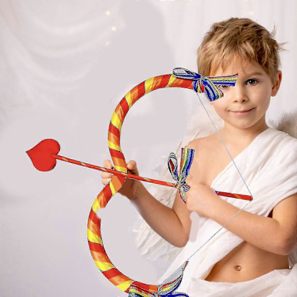 Cupid Pilbåge Leksakssats, Båge & Pilset Cupid Kostym Fotorekvisita För Vuxna Flerfärgad Orange