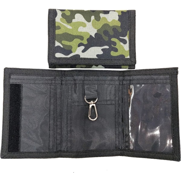 1 stk Camo tegnebog, polyester/lærred/Oxford/børnepung, teenagedrenge pung (militærgrøn)