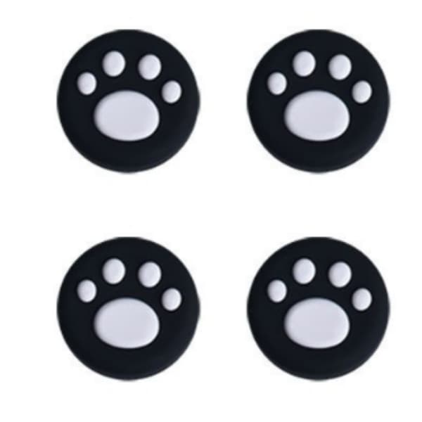 4-pak Paradise Switch 2 Controller Joystick Cover - Søde Kattepote Silikone Tommelfingergreb Hvid+Sort
