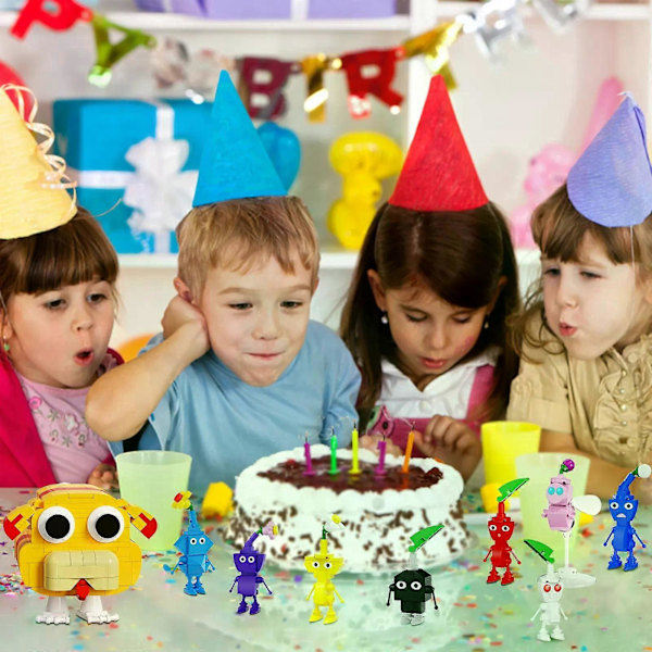 Moc 411 Bitar Pikmin 9-i-1 Rollspels Byggkloss Set Flerfärgad Tecknad Serie Tegelmonteringsleksak Vuxna Barn Födelsedag Julklapp