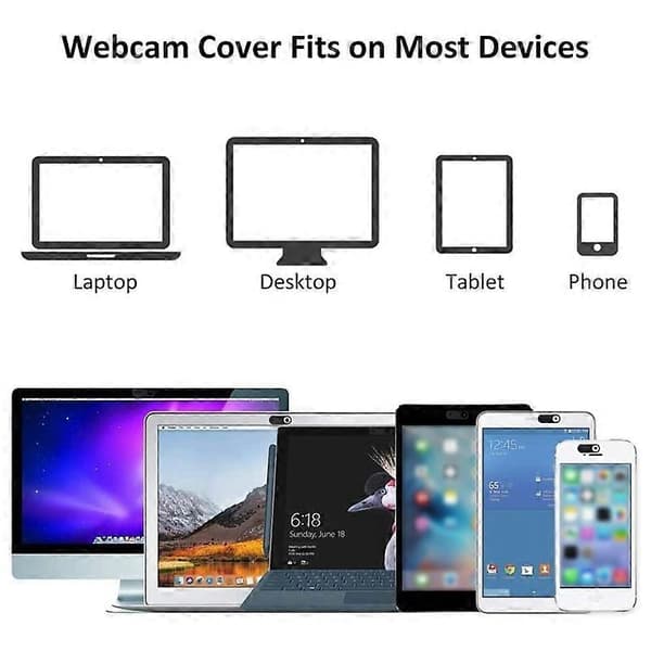 , 12-pak Ultra Tyndt Design Web Kameradæksel Slide til Laptop, PC, , , Computer, , Pro- Sort