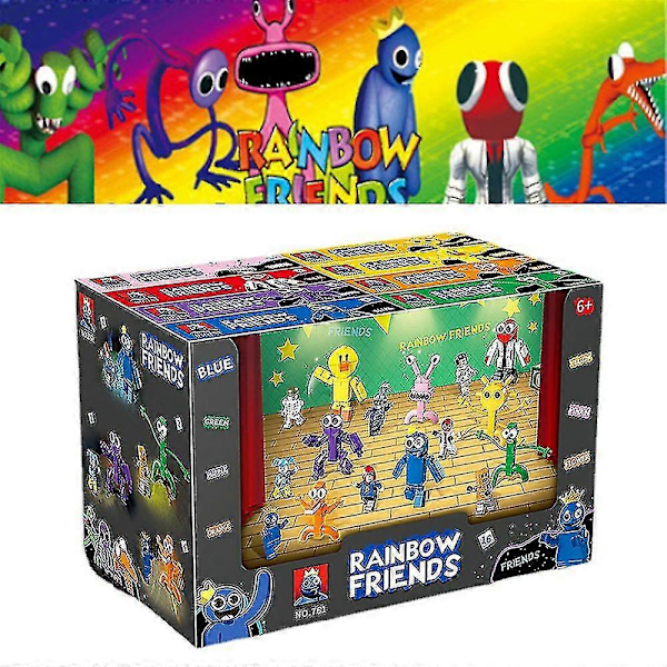 2023 Rainbow Friends Byggeklodssæt, 8 Farver Actionfigurer Legetøj Blå/lilla/grøn/orange/gul/rød/pink/blomst, Ideelle Gaver