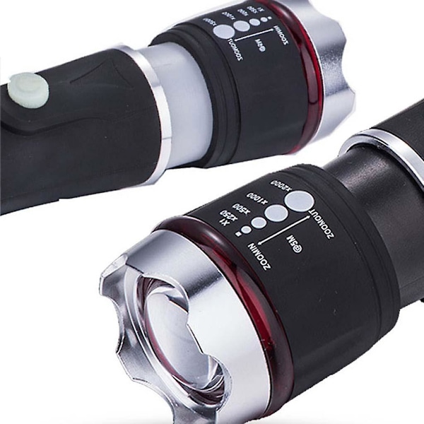 LED Ficklampa Spotlight med Hammare Multiverktyg för Nödläger