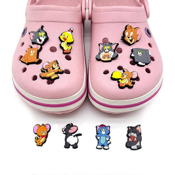 12 kpl Tom ja Jerry -kenkäkoristeita Crocs-kenkiin ja sandaaleihin - Piirroshahmokoristeet, tarvikkeet ja lahjat
