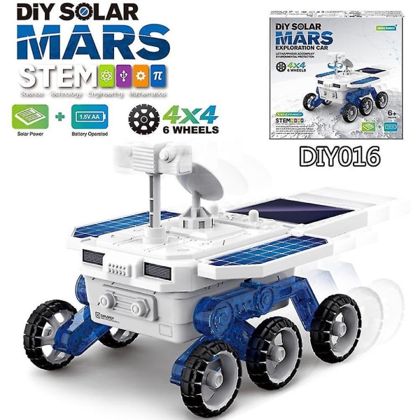 Diy016 Solcelledrevet bilmontering 4wd planetarisk utforskningsbil vitenskaps pedagogiske leker for barn