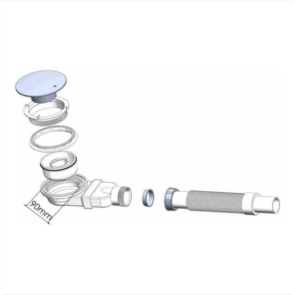 90mm Ekstra Flad Bruseafløb - Brusebakkeafløb Kit,