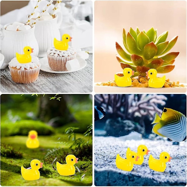 100 Miniatyr Andedyrfigurer, Små Andedyr i Harpiks, Miniatyr Andedyr i Harpiks til Håndverk, Miniatyrfigurer til Dekorasjon, til DIY-Potting Mikrolandskap