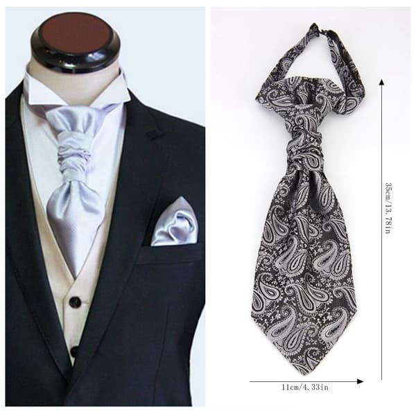 Färdigknutna herrslipsar, justerbara med krok, för bröllop - Paisley