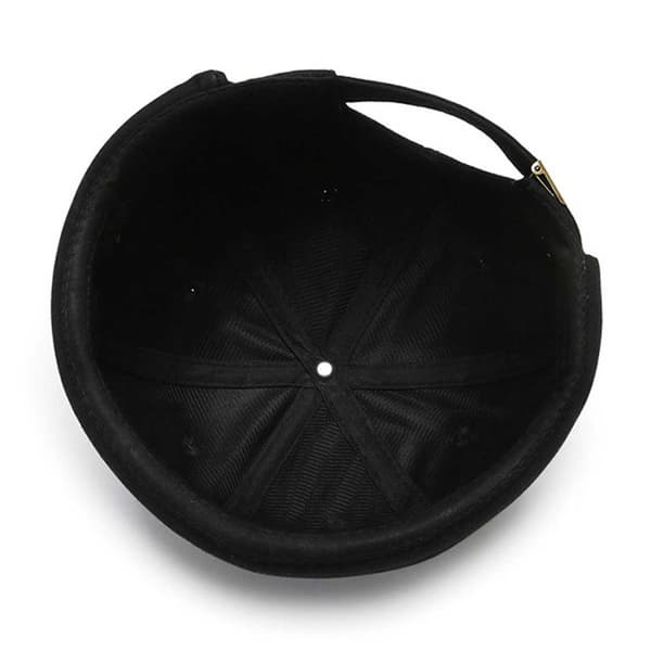 Miki Hat Docker Rolled Visor Beanie Chimney Cap – Svart