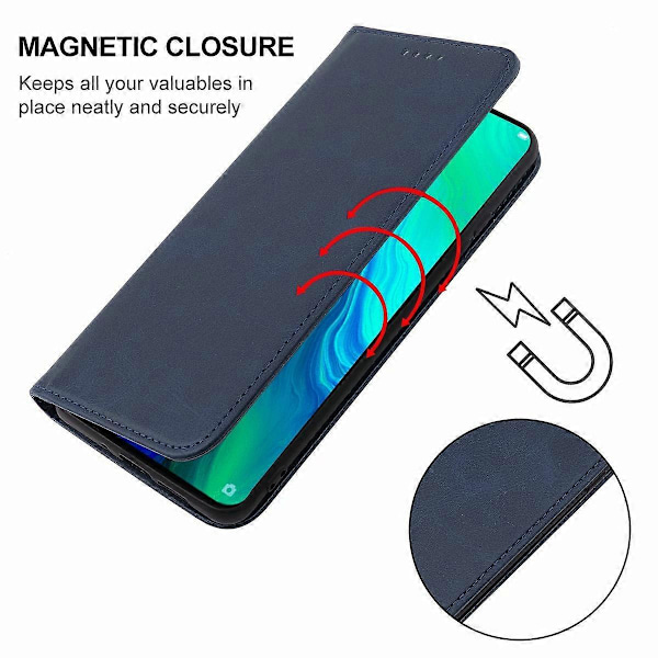 För OPPO Reno 10x Zoom Magnetisk Stängning Läder Telefonfodral