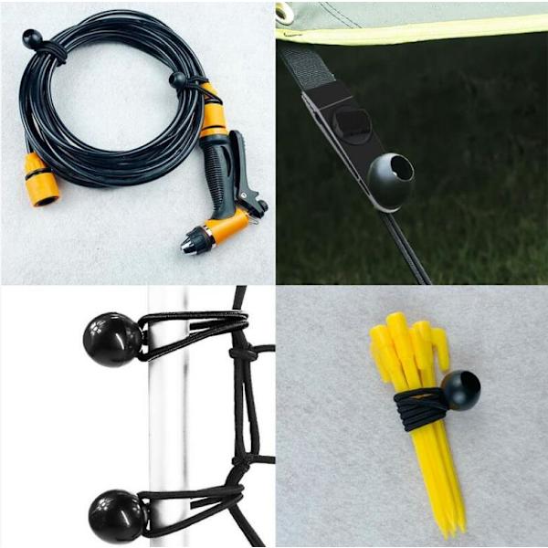 25 kpl, 15 cm:n sidonta, minbungee-naru, sopii telttoihin, pressuihin, laukkuihin, trampoliineihin jne.