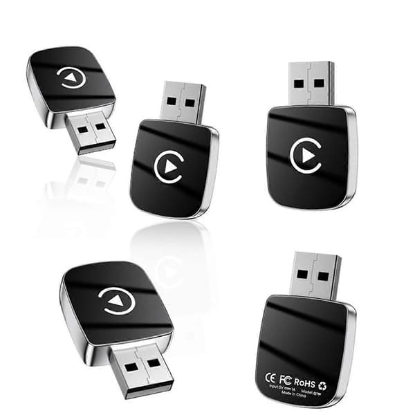 2 i 1 CarPlay Trådbunden till Trådlös CarPlay & Android Auto Adapter Typ-C/USB Ai Box WiFi Bluetooth Ca