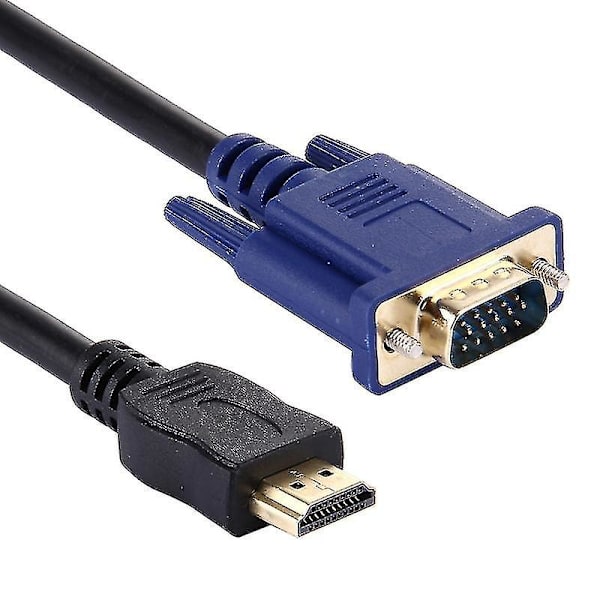 1,8 m Hdmi-han til Vga-han 15-bens videokabel (sort)
