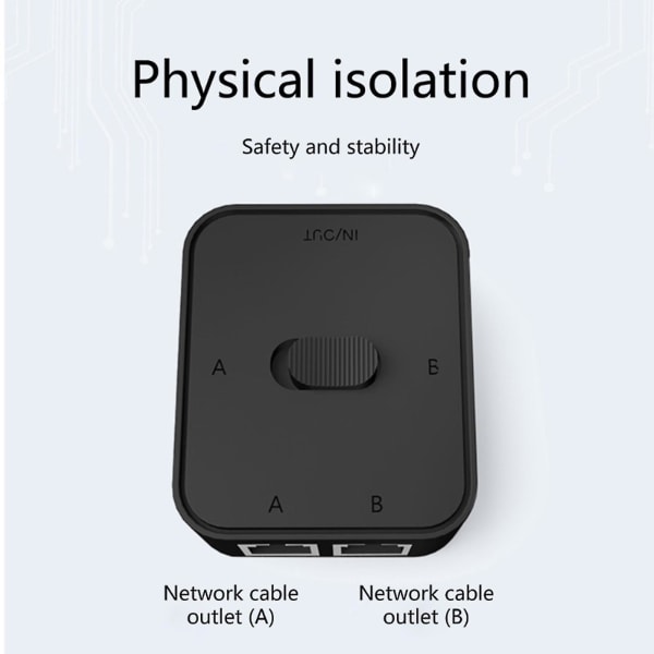 Nettverksvifte 2 porter Hurtigvifte Strømfritt Høy ytelse Høyhastighets LAN-vifte 1000 Mbps 2 i 1 ut/1 i 2 ut Smart RJ45 Intern Ekstern