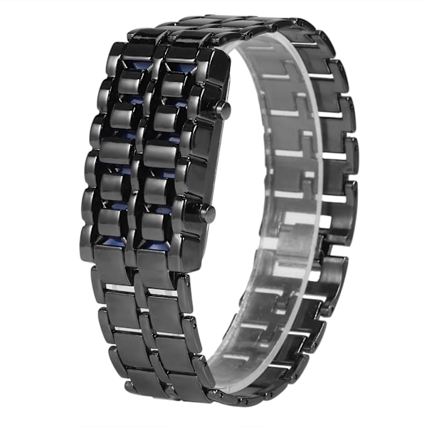 Trendy Stålarmbånd til par LED-belyst elektronisk armbåndsur (#1)
