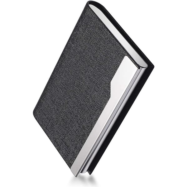 PU Magnetisk Slank Visitkortholder Sort