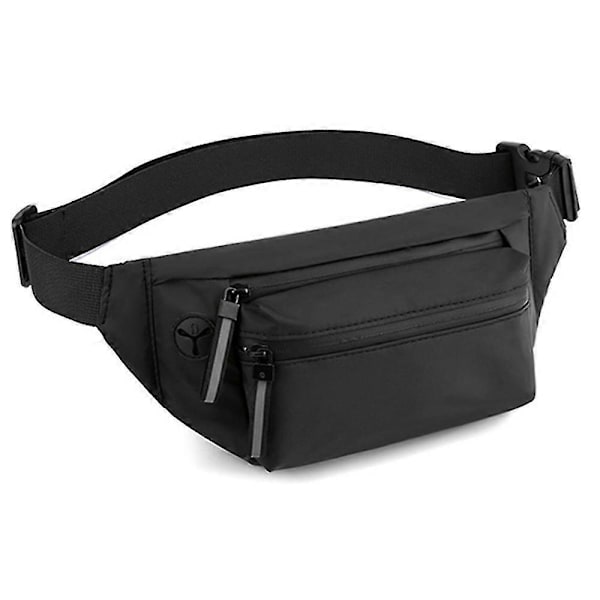 Säädettävä vyölaukku - Miesten ja naisten crossbody-vyötärölaukku - Muodikas vyölaukku, musta