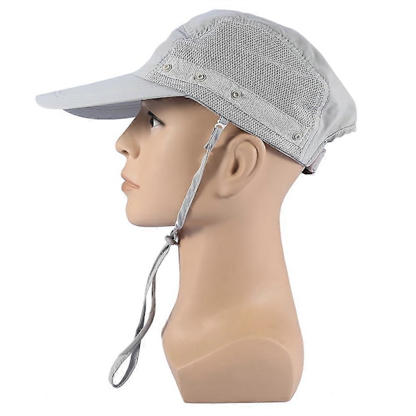Unisex Utomhus Fiske Vandring Jakt Öron- och Ansiktsskydd Nackskydd Sol UV-Säker Keps Ljusgrå