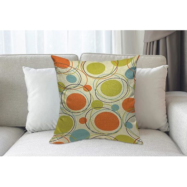 Grön Orange Färgglad 1950-tal Retro Abstrakt Mid Century 1960-tal Modern Kuddfodral Överkast Kuddfodral Kuddfodral för Män Kvinnor Dekorativ Hem Soffa C