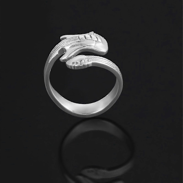 Ring, Silverring för män - Stilren gitarrinspirerad design - Perfekt herrtillbehör Herrringar Gitarrtillbehör Ringar Män