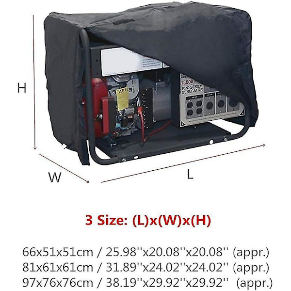 Generaattorin suojakansi, pölynpeite generaattorin säilytykseen, 210D Oxford-suojakansi kaapille ja generaattorille (81*61*61cm)