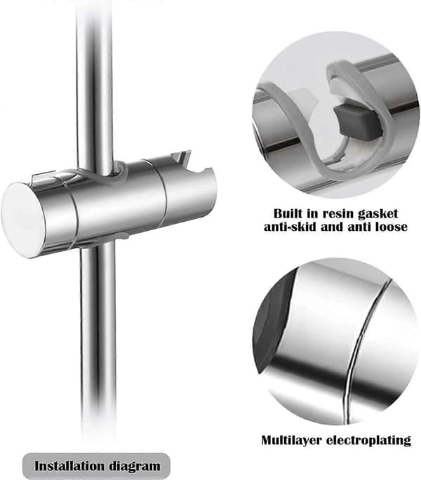 Dusjstang Slider, Justerbar Dusjhodeholder Erstatning Universal