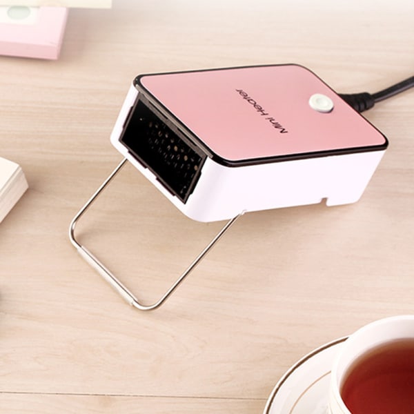 Space Heater, Mini Portable Heater, Small Desktop Space Heater, 200w 220v, Lämplig för kontor, Sovrum - Rosa verktyg