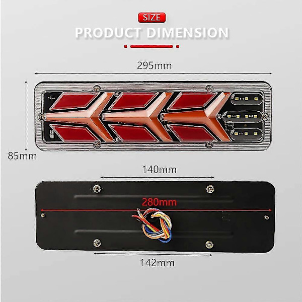 2 stk. Vandtætte 12V Trailer Truck LED Baglygter Båd RV Caravan Van Flow Styring Brems Bakkelygter Trafik Tåge Baglygte - Stil C
