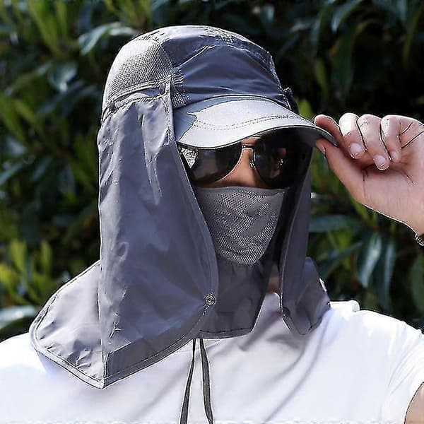 UV Solbeskyttelse Ansikt Nakke Klaff Solhatt, SommerhattC