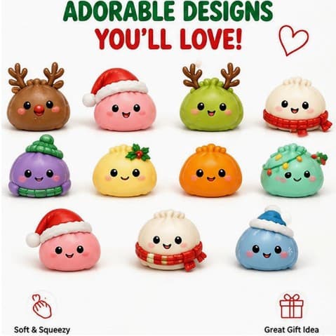 Jule Squishy Julekalender 2026 24 Dage Overraskelser Squishies Legetøjsæske Julegave til Børn