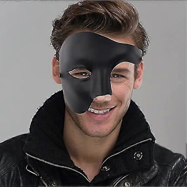 Maskeraddräkter för män, halvmask för vuxna för Halloween, jul, Mardi Gras, cosplay-fest