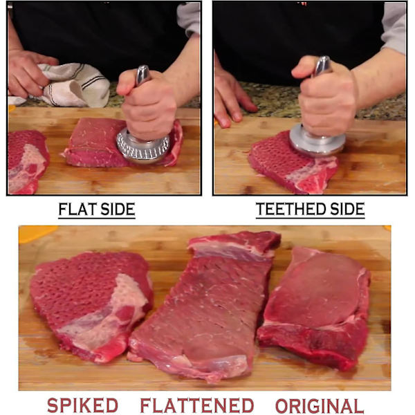 Vändbar Köttmörare och Bankare Dubbelsidig Köttmörare Hammare Marinering Förberedelseverktyg