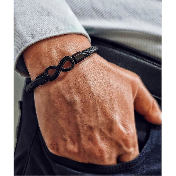Till Min Man, Oändlighetsarmband i Läder, Present till Maken från Frun, Jag Älskar Dig För Alltid och Evigt, Armband, Pojkvän, Jubileum, Födelsedag, Jul, Fars Dag